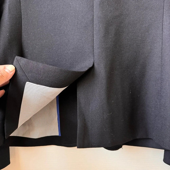 J. Crew Women’s Schoolboy Wool Coat Blazer Two Front Button Black size 8T Flawed - Picture 8 of 13